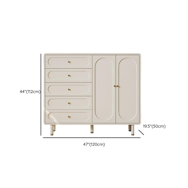 Chalk Casual Composite Wood Combo Dresser with 5/4 Drawers, Hutch, 3 Interior Shelves, Horizontal Orientation - image 9