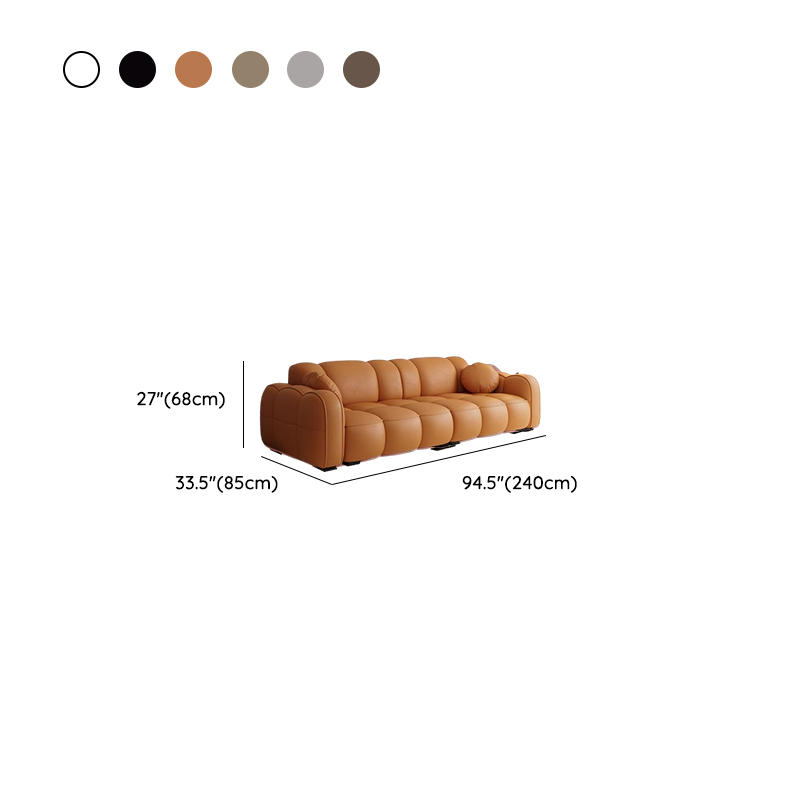 Trendy Solid Color Stain Resistant Standard Sofa in Dark Gray/Light Brown/Amber Color with Arm, 4-seater/Seats 3, and 2 Pillows - image 22