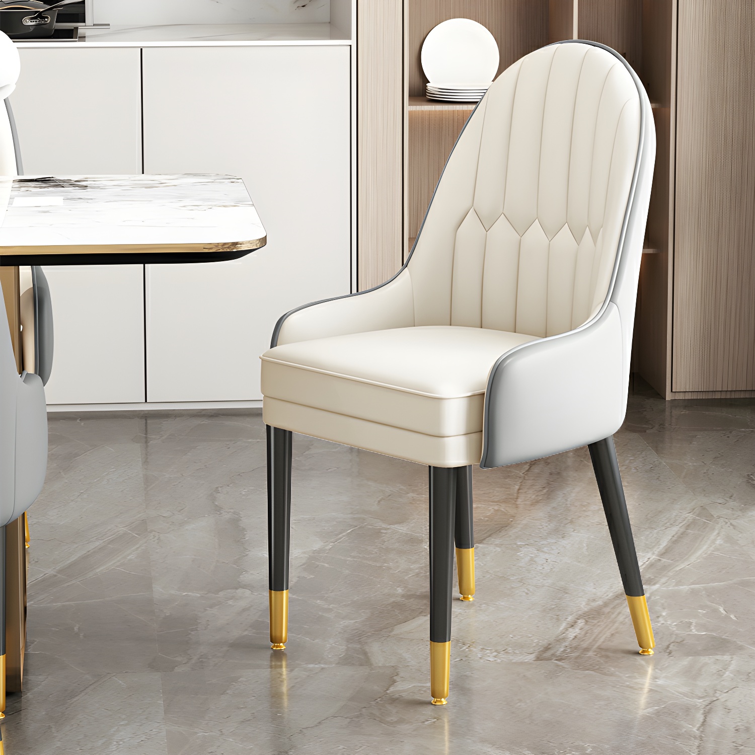 Dining Room Armless Dining Chair Parsons Faux Leather Dining Chair - image 8