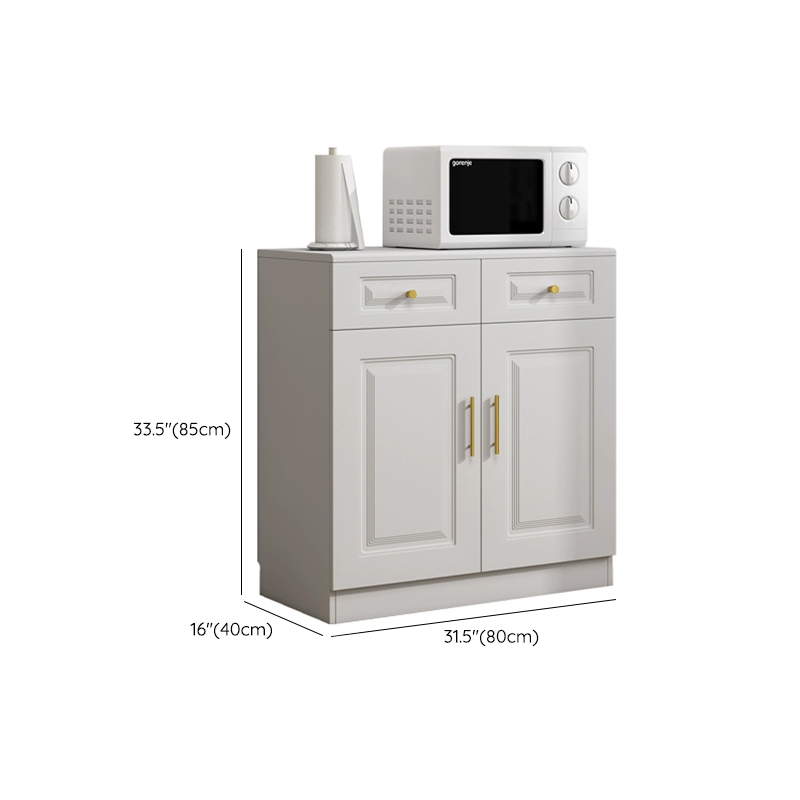 Glam White Wood Sideboard with Storage Cabinets and Included Adjustable Shelving - image 12