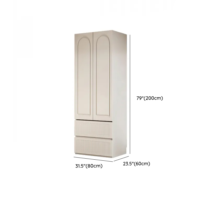White Minimalist Manufactured Wood Independent Wardrobe Closet with Soft Close Drawer, Soft Close Door, and Interior Shelves - image 20