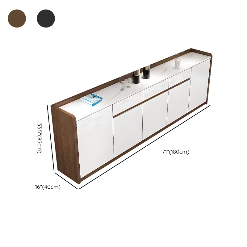 Minimalist Sintered Stone Buffet Table with 3 Drawers/Single Drawer, Closet, Standard/Wide/Narrow Size, Changeable Shelf, and 5 Doors/4 Doors/3 Doors - image 14