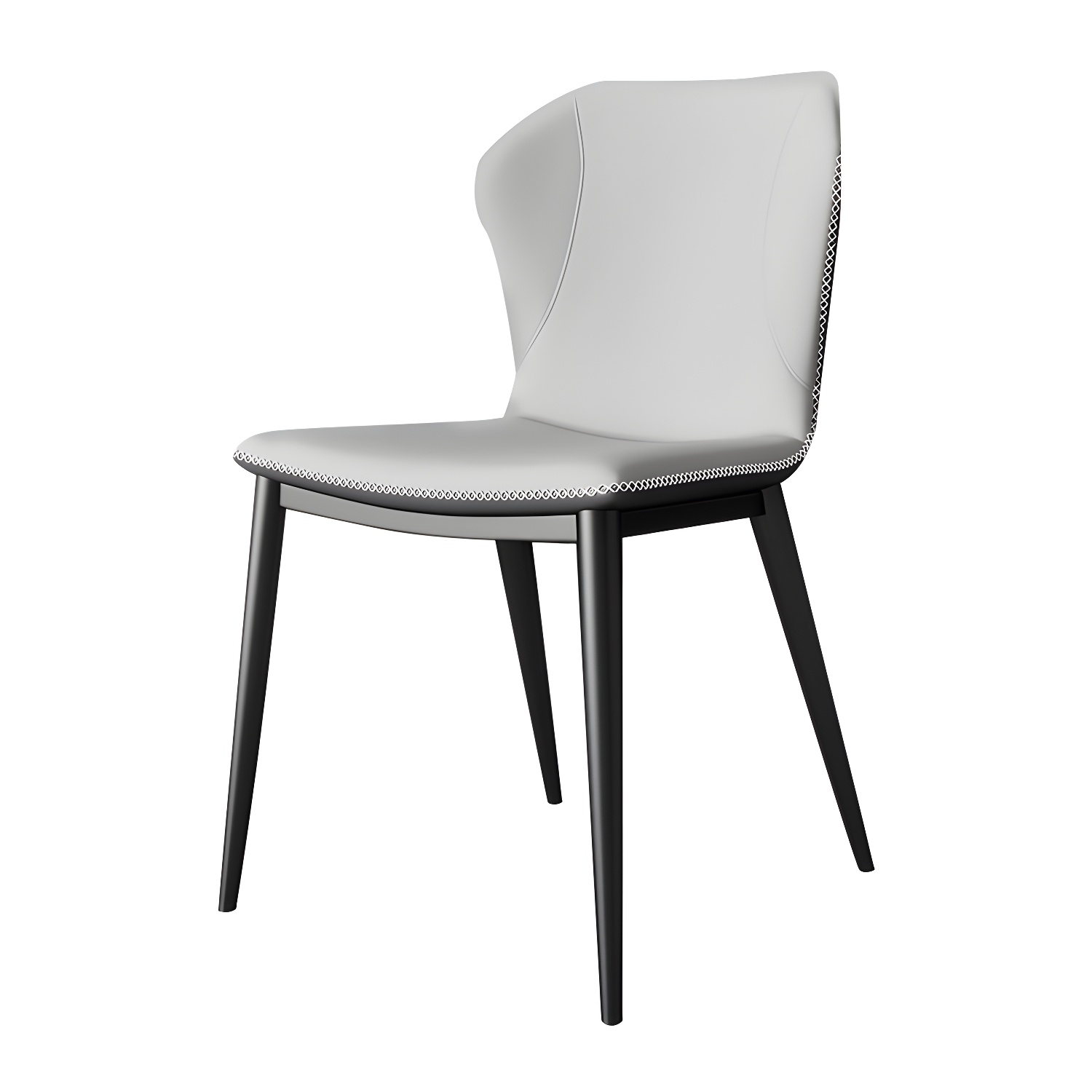 Modern Leather Home Side Chair Wingback Matte Finish Dining Chair - image 11