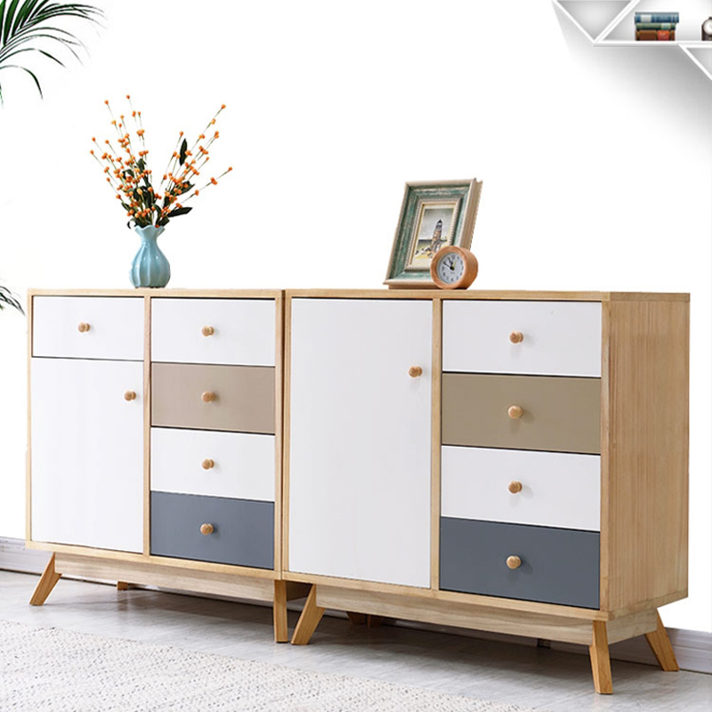 Five-Drawer Wooden Dresser, Natural Color, Modern Design, 50in Length, Pre-Drilled - image 9