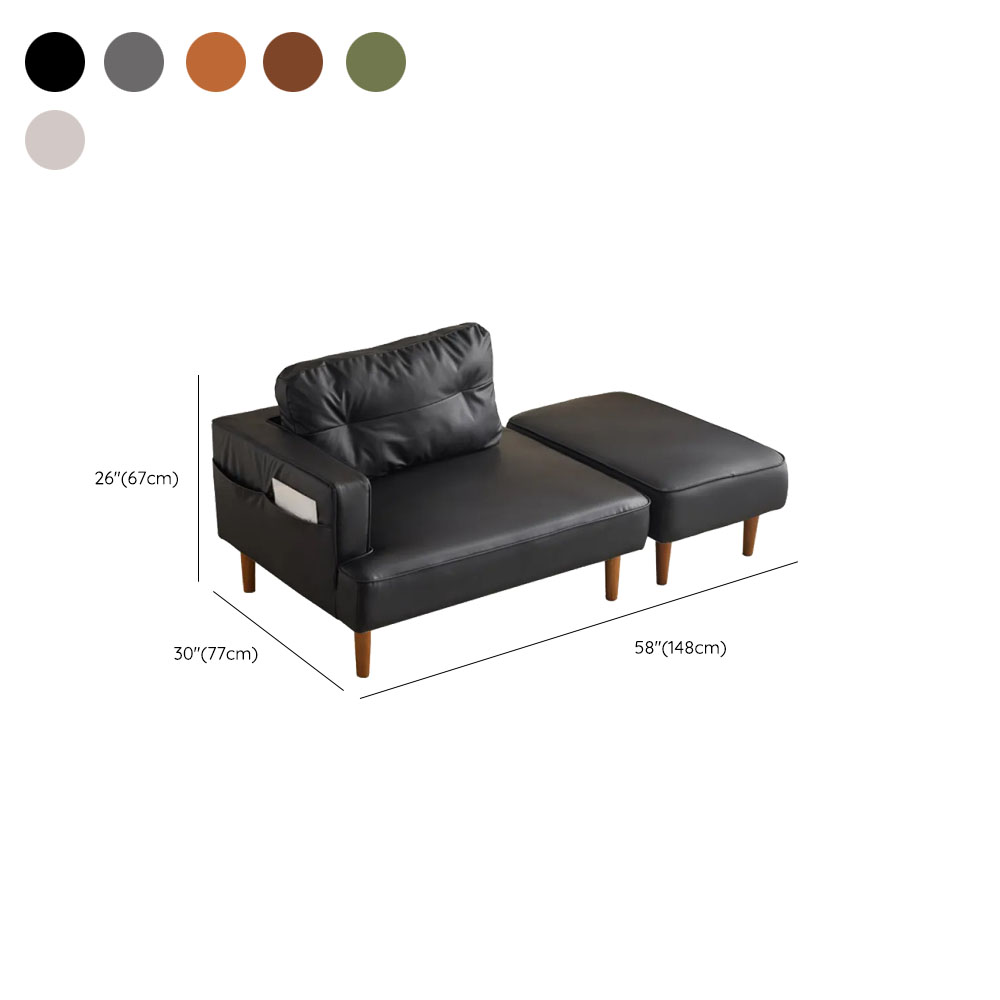 Contemporary Modern Solid Color Scratch-immune Standard Sofa/Loveseat/Single Sofa in Gray/Sage/Sepia for 2 People with Receptacle and Ottoman - image 12