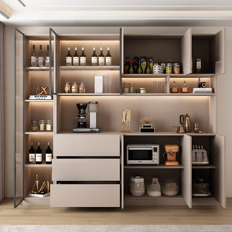 Wide/Standard/Narrow Modern Timber 3 Drawers 2 Shelves/3 Shelves/1 Shelf Glass Doors Pantry Hutch Sideboard - image 15