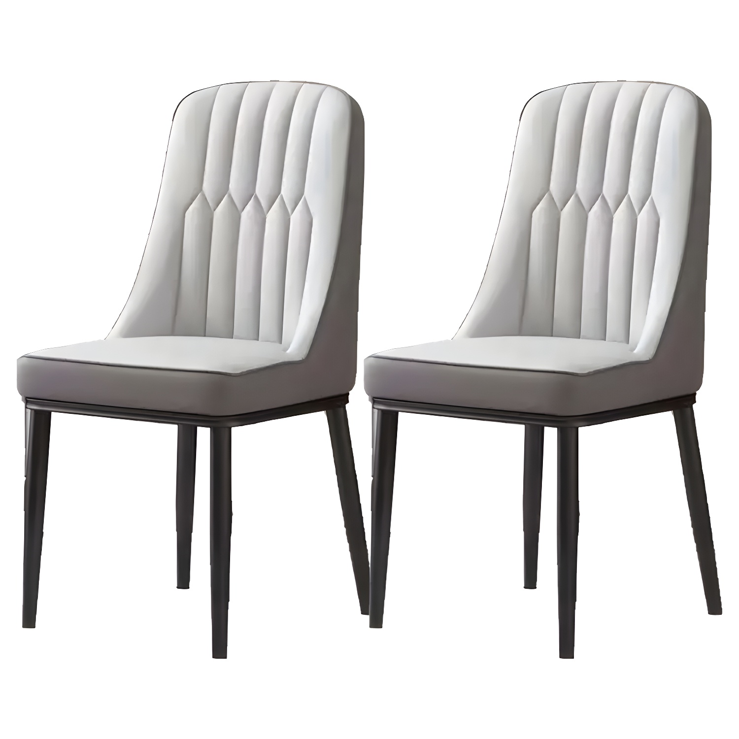 Glam Parsons Dining Side Chair Leather Indoor Dining Chair with Metal Legs - image 5