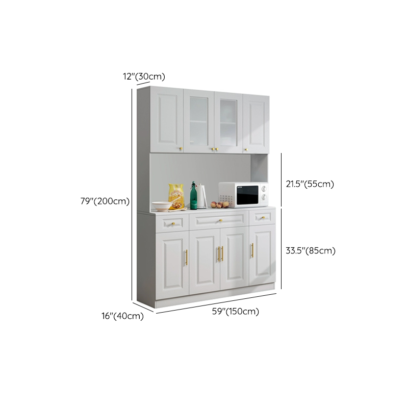 Glam White Wood Sideboard with Storage Cabinets and Included Adjustable Shelving - image 19