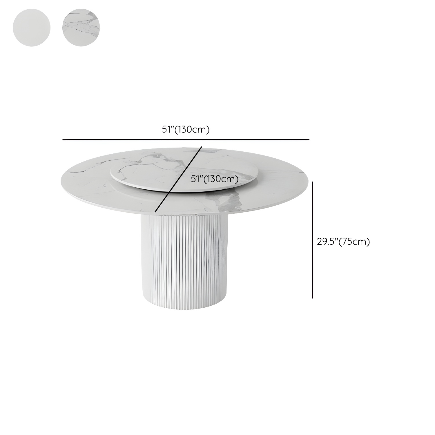 Modern 1/4/5/7 Pieces Dining Set Round Stone Dining Table for Kitchen - image 19