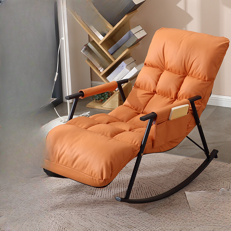Butter Color/Azure/Olive Green Ergonomic Rocking Chair Couch with Rear Back, Stationary - image 6