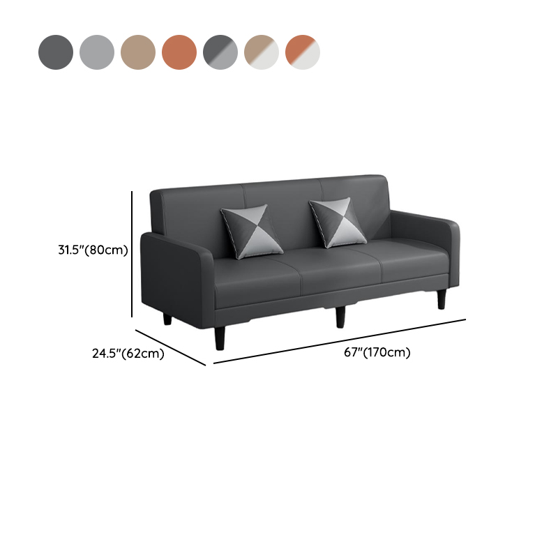 Trendy Solid Color Stain Resistant Standard Sofa in Grey/Cerulean/Beige with Arm, 4-seater/Seats 3 and 2 Pillows - image 31
