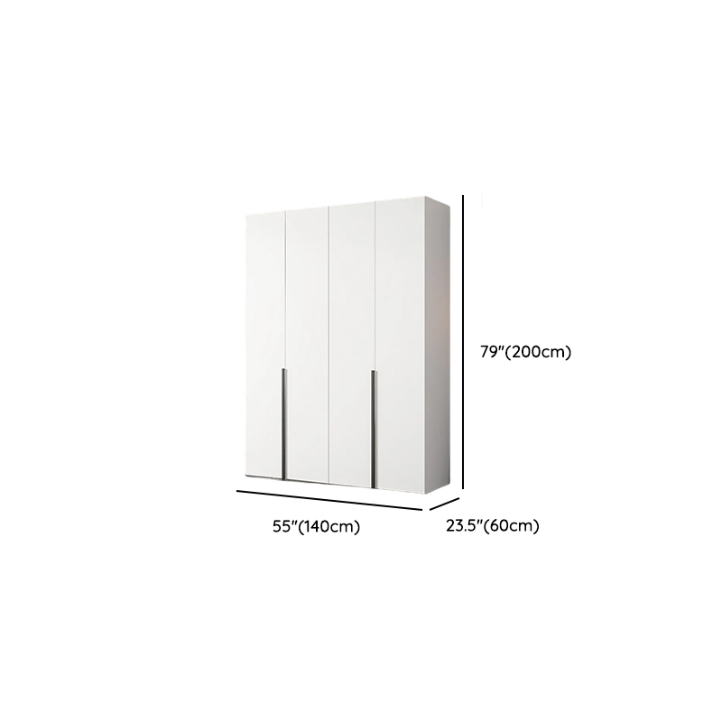 Chalk Modish Laminate Wardrobe Closet with Soft Close Door, Interior Shelves, and Clothing Rod - image 7