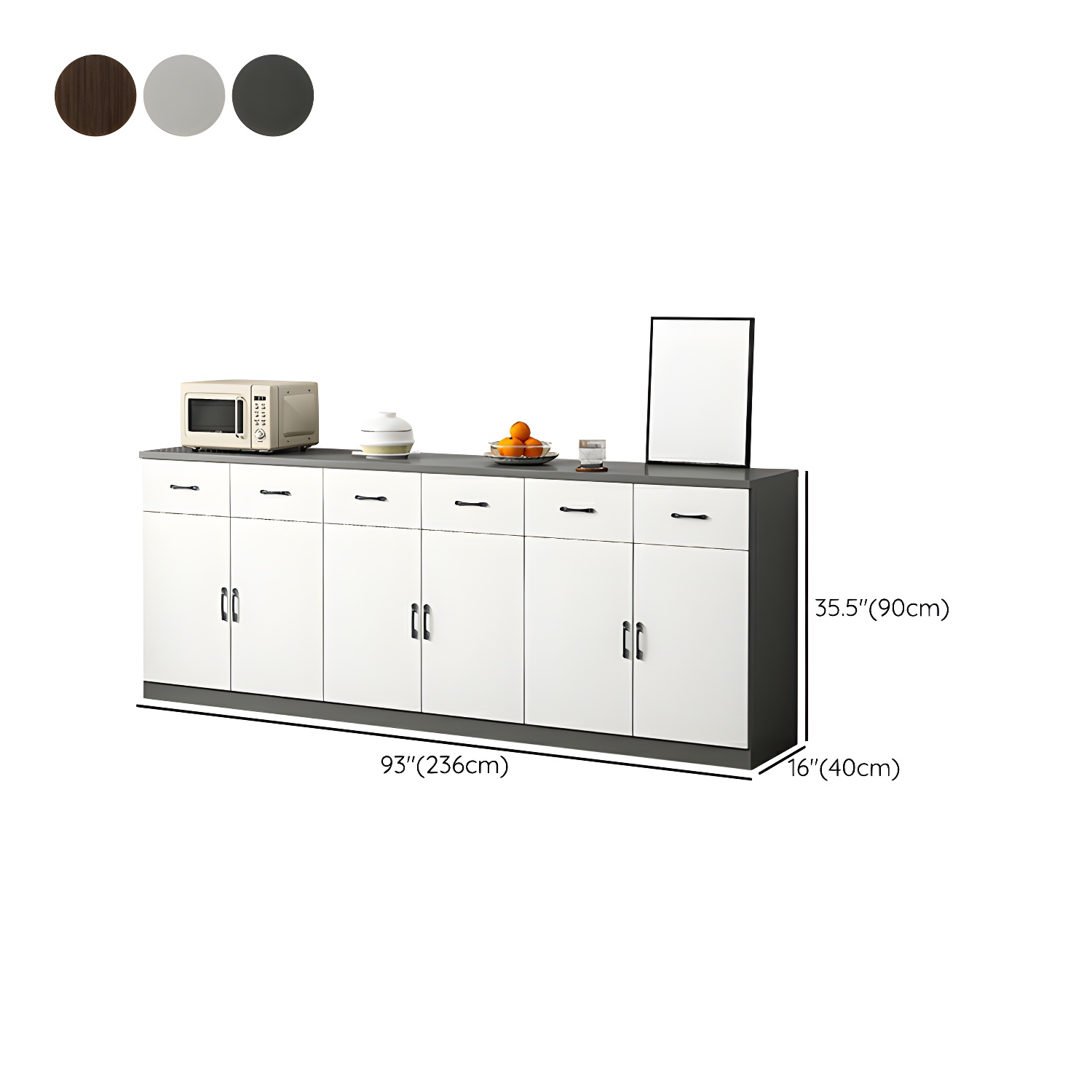 Modern Wood Sideboard Credenza with Drawers and Cabinets - Functional Storage Solution - image 23