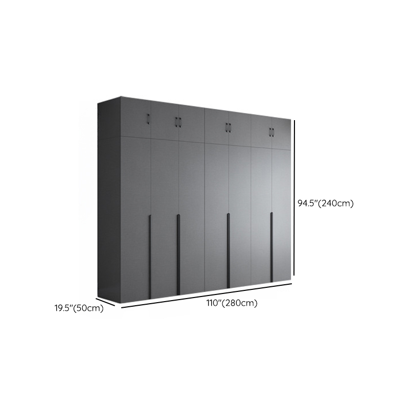 Trendy Dove Grey Wooden Wardrobe with Interior Shelves, Soft Close Door & Hanging Rod - image 35