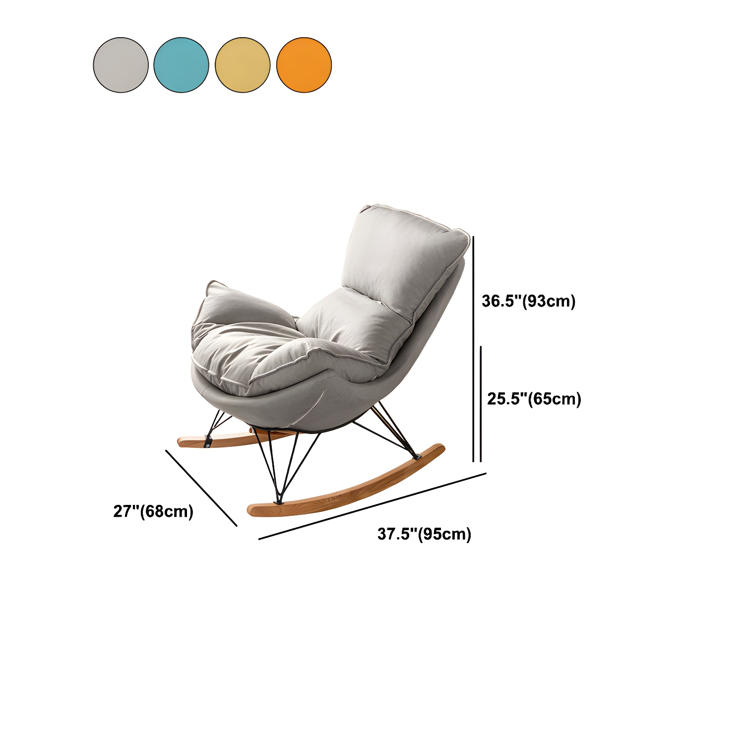 Modern Rocking Chair Solid Wood Rocker Chair with Light Legs - image 25