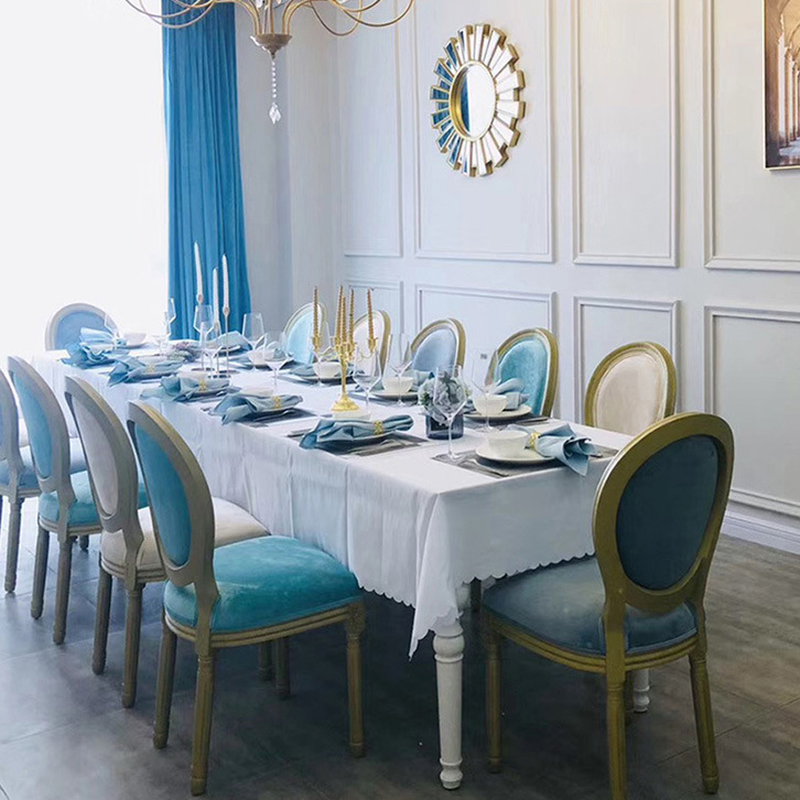 Golden Legged King Louis Back Armless Chair for Dining Room, Outlined Frame with Foot Pads, Steady and Stable - image 17
