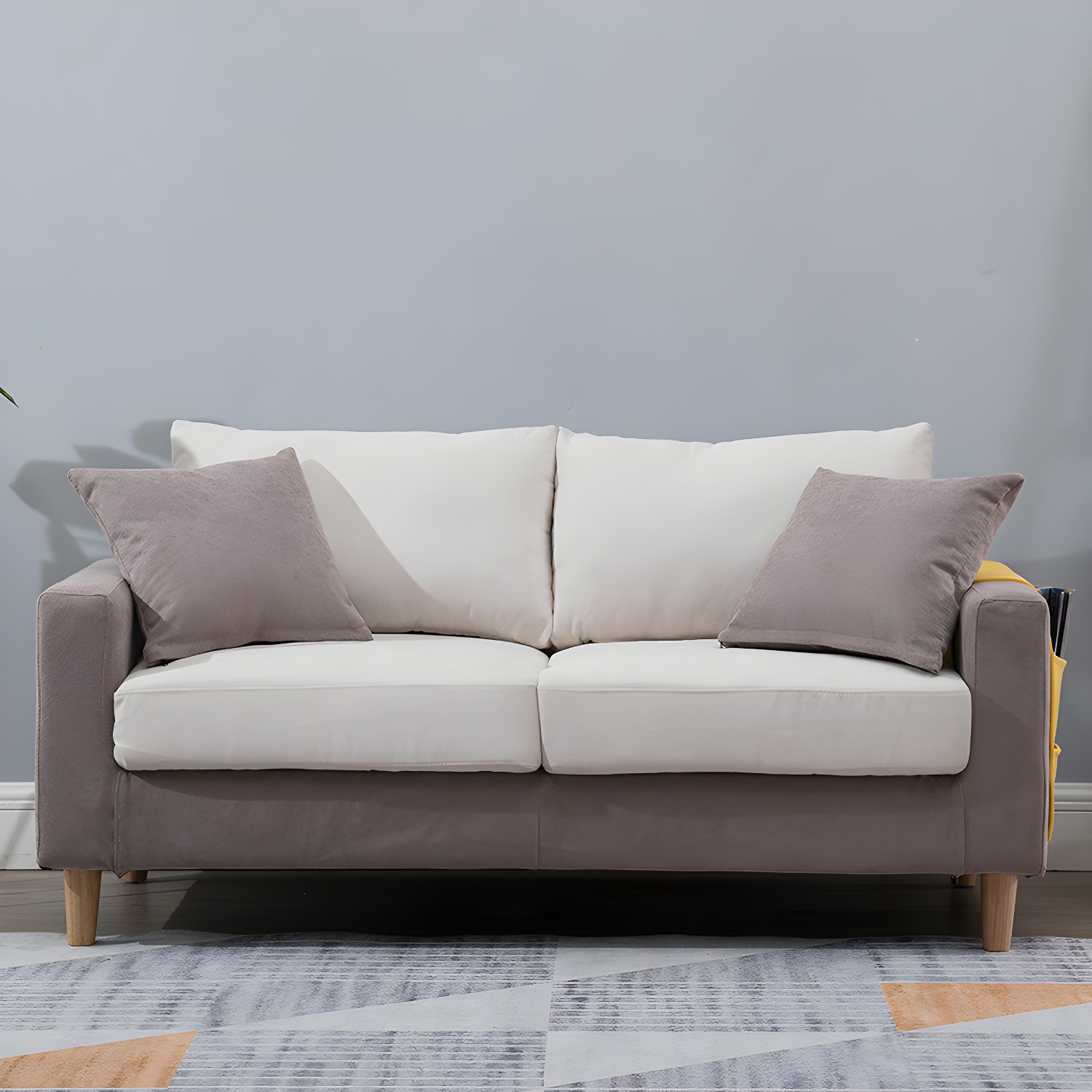 Beige Modern Farmhouse Cushions Standard Sofa 21.65"High Square Arm Sofa - image 14