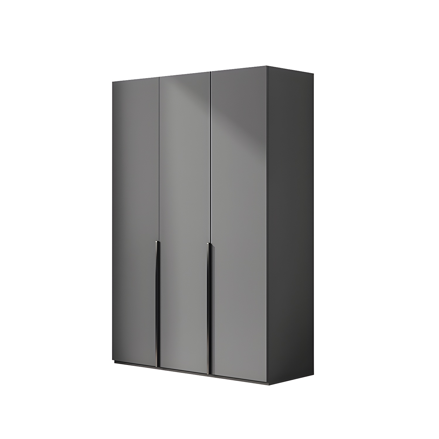 Contemporary Grey Storage Cabinet with Garment Rod Hinged Door Cabinet for Bedroom - image 5