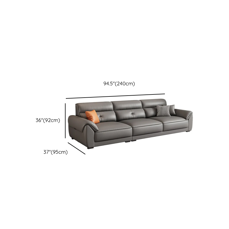 Casual Straight Scratch-repellent Sofa in Dove Grey with Horizontal Orientation, Latex Seat Fill, and Flared Arm - image 9