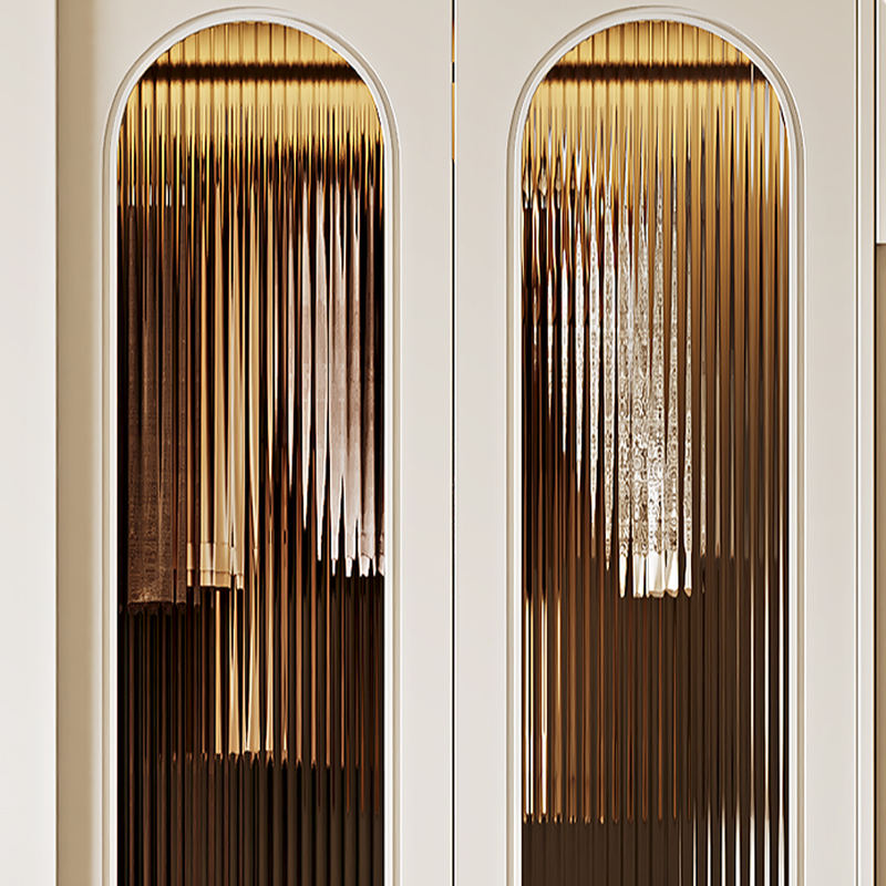 Chalk Composite Wood Cabinet Armoire with Soft Close Drawer, Specular Mirror, Soft Close Door, Interior Shelves, and Clothing Rod - image 5