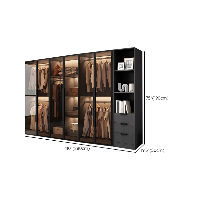 Ink Casual Lumber Wardrobe with Soft Close Door, Interior Shelves, and Hanging Rod - image 25