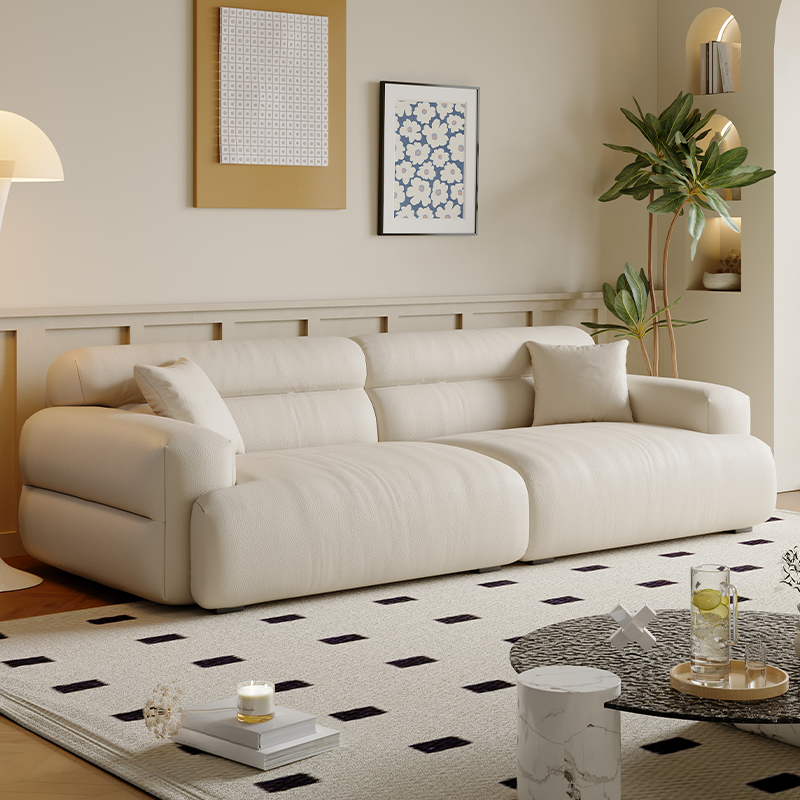 Modish Solid Color Stain Resistant Standard Sofa in Black/Light Gray/Coffee with 2 Pillows, Available in 4-seater/5 Person/3-seater - image 6