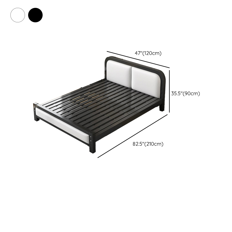 Modern Metal Panel Bed in White/Midnight Black with Easy Assembly - image 13