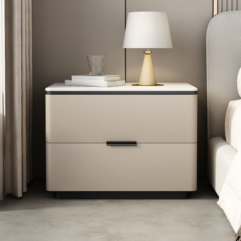 Organic Modern Nightstand With Drawer Organization Featuring 2 Drawers and Stone Countertop - image 4