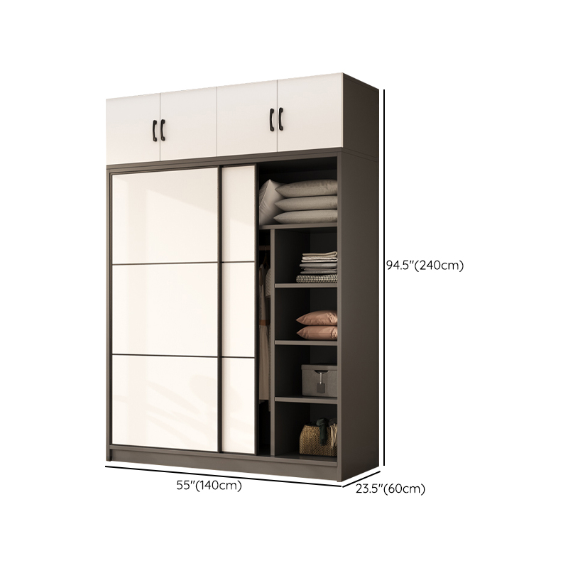 Detached Timber Gray Wardrobe Armoire with Soft Close Door, Interior Shelves and Hanging Rod, Soft Close Drawer Included/Not Included - image 14