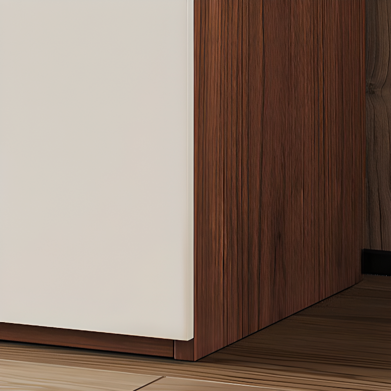 White Minimalist Manufactured Wood Wardrobe Closet with Soft Close Drawer, Soft Close Door, Interior Shelves, and Clothing Rod - image 4