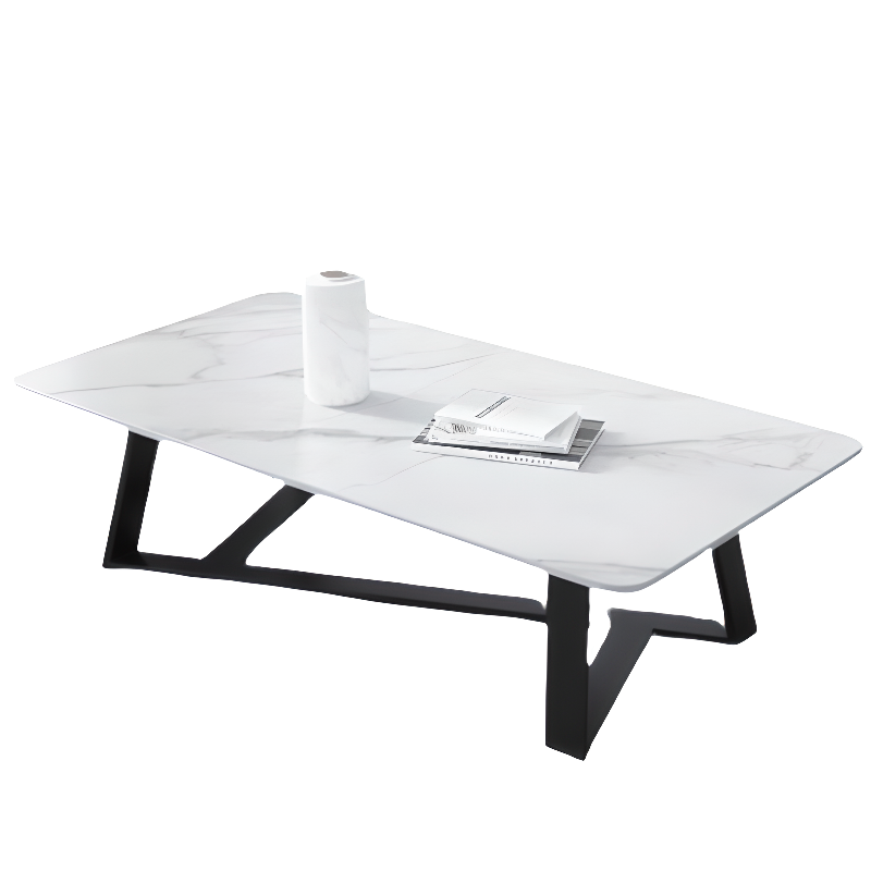 Funky Square Sintered Stone Coffee Table with X Base, Scratch-immune, and Single Set - image 10