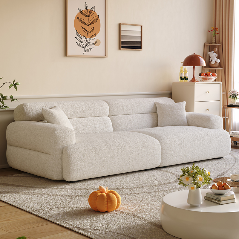 Modish Solid Color Stain Resistant Standard Sofa in Black/Light Gray/Coffee with 2 Pillows, Available in 4-seater/5 Person/3-seater - image 4