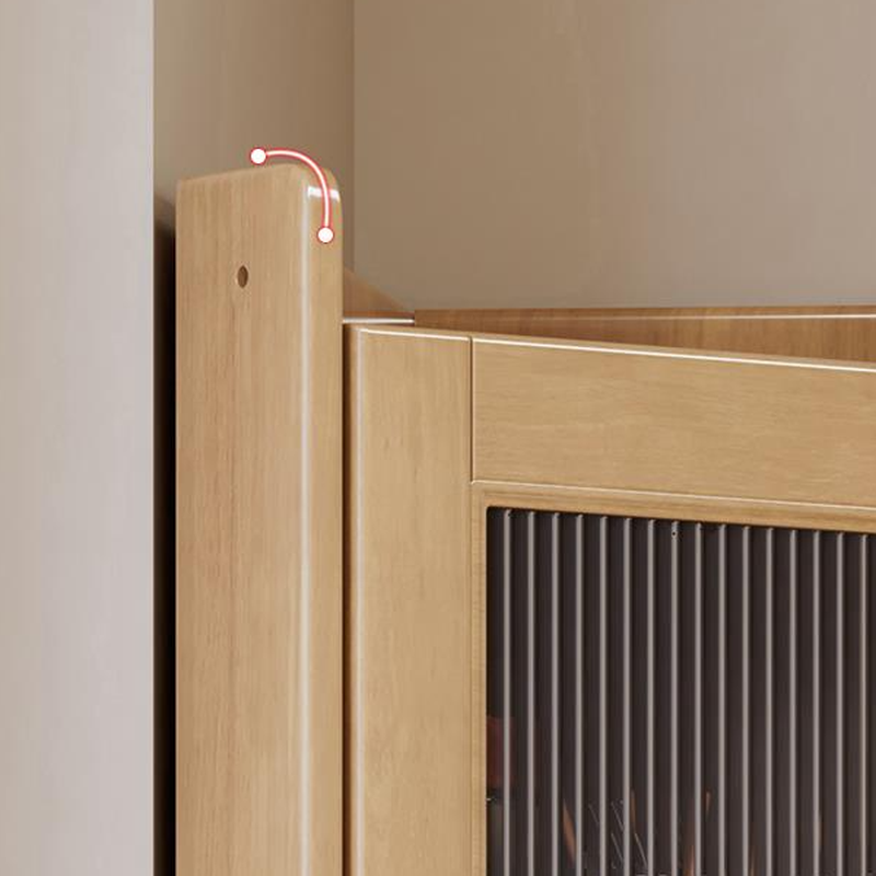 Independent Rubberwood Utility Storage Cabinet with Shelves, Living Room - image 11