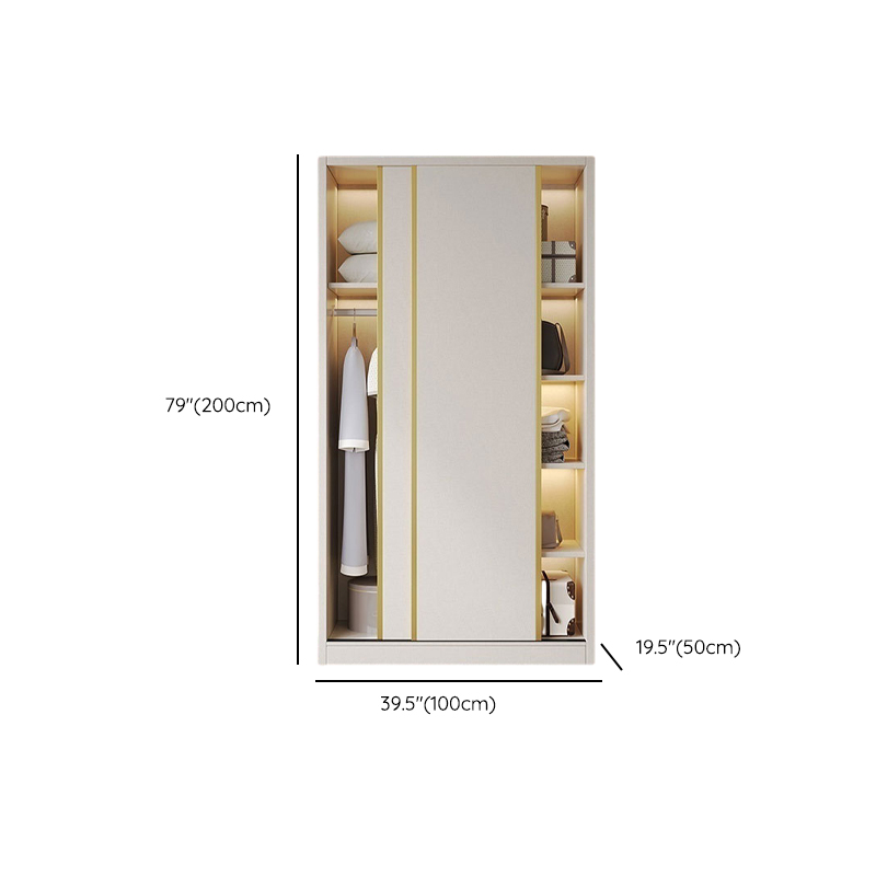 Attractive Modern White Wardrobe Armoire with Clothing Rod & Shelves - image 18