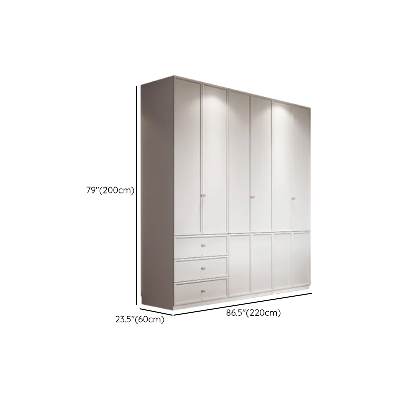 White Minimalist Wooden Wardrobe Closet with 3-Drawer/6-Drawer, Soft Close Door, Interior Shelves, and Clothing Rod - image 13
