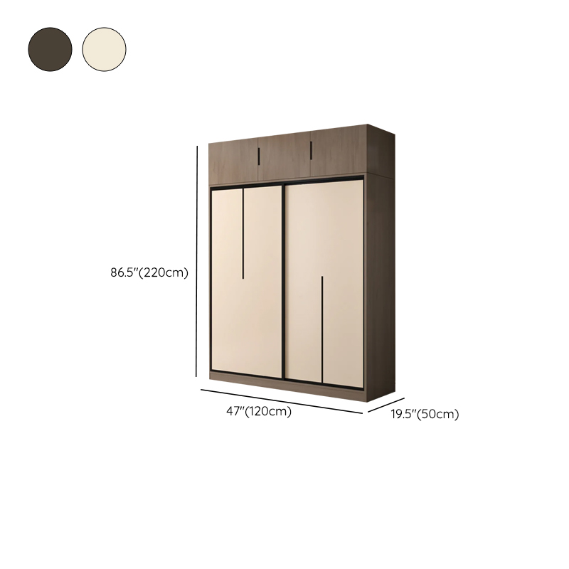 Minimalist Manufactured Wood Independent Wardrobe Closet with Soft Close Door, Interior Shelves, and Clothing Rod - image 14