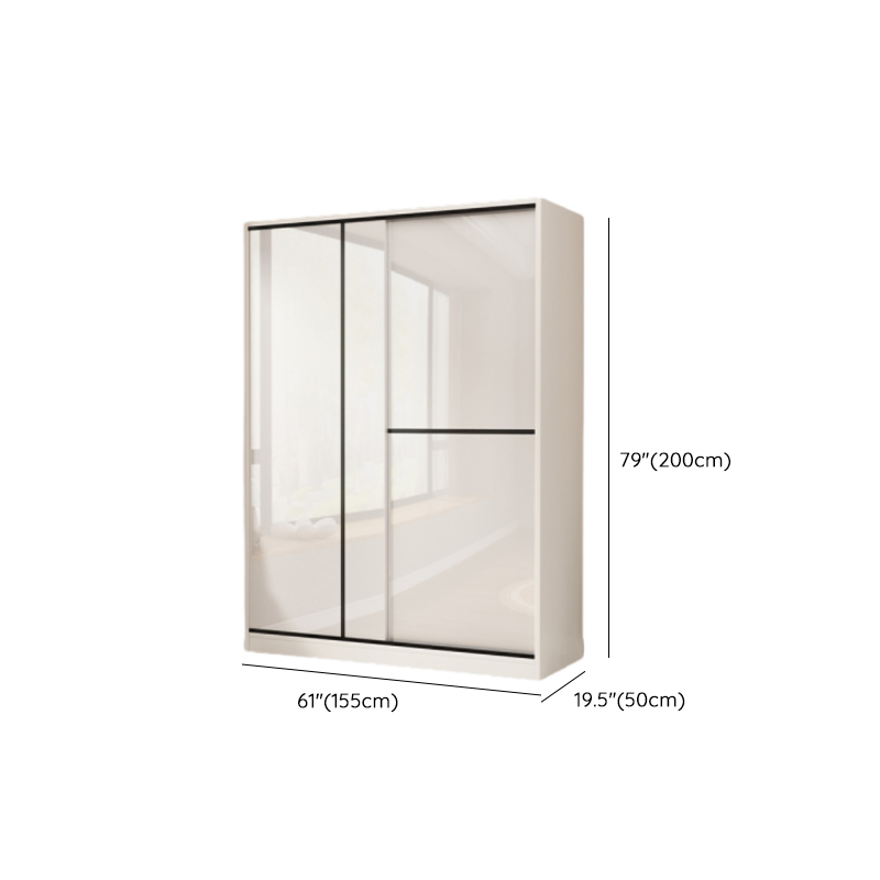 Chalk Modern Timber Self-supporting Wardrobe with Soft Close Door and Clothing Rod, Slipping Mechanism - image 14