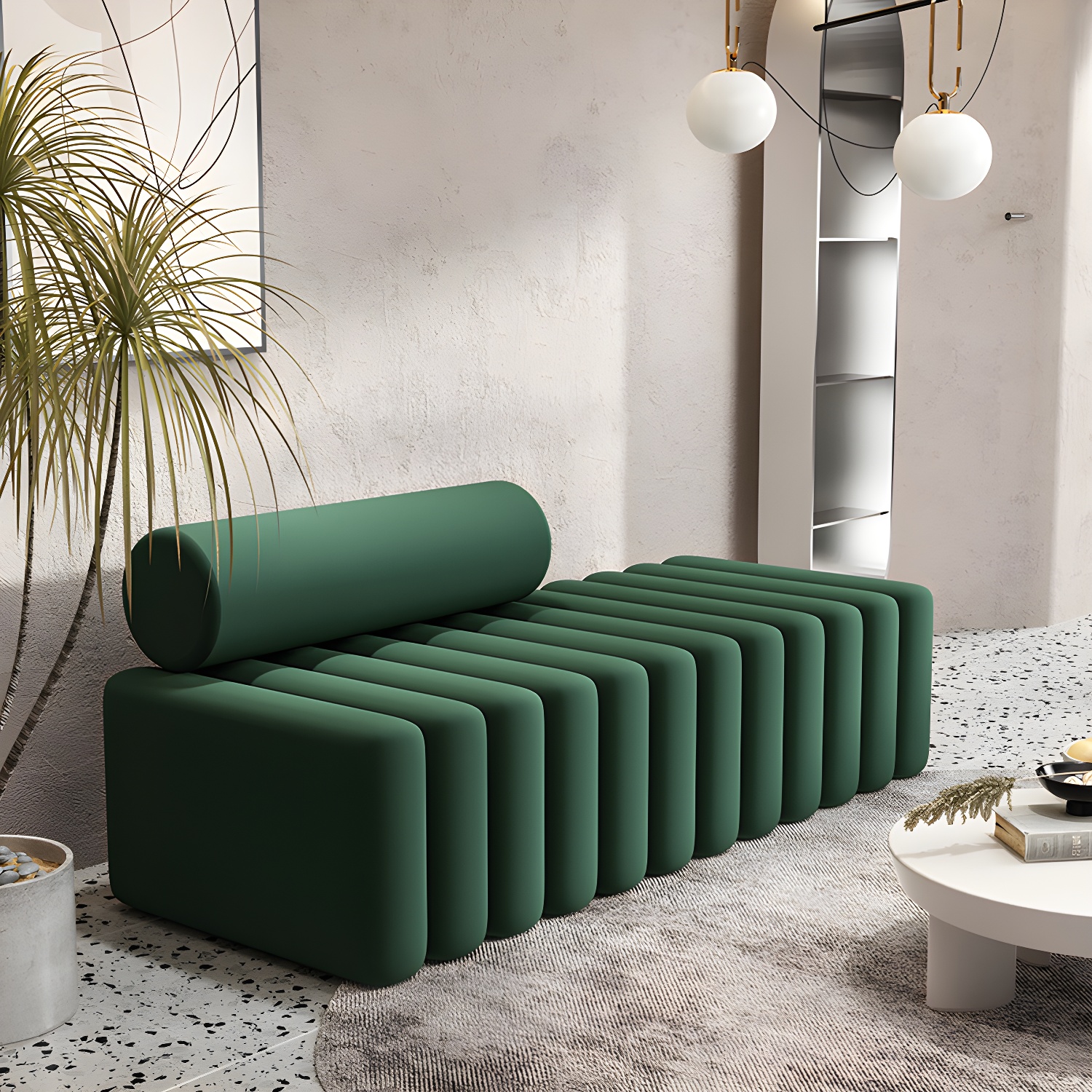 Velvet Contemporary Standard Sofa Armless Sofa for Living Room, Apartment - image 2