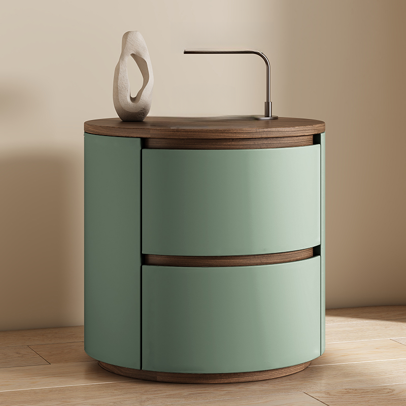 Modish 2 Tiers Drawer Storage Bedside Table with Solid Wood Countertop - image 2
