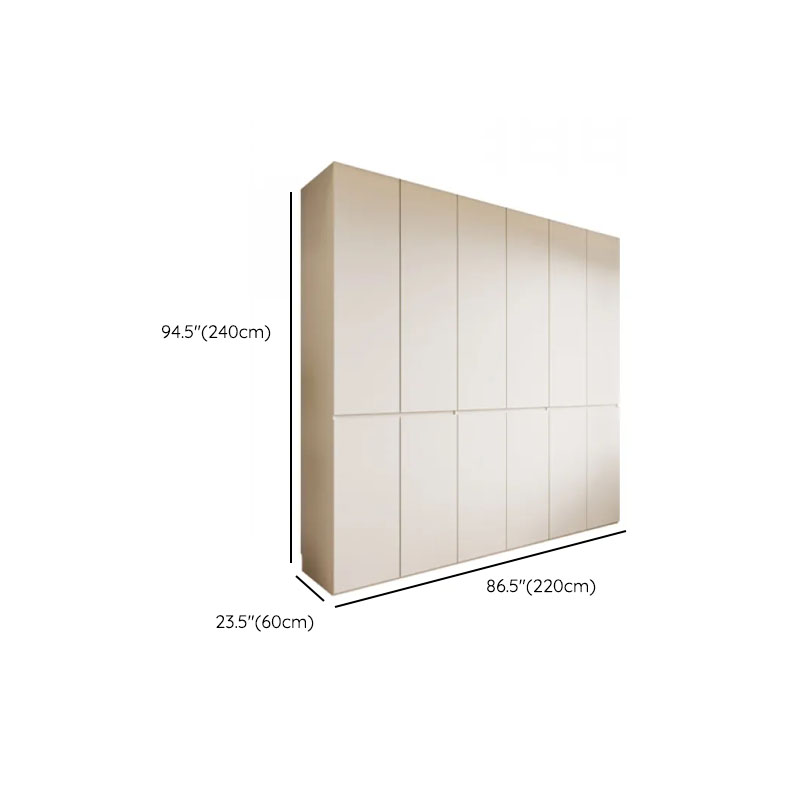 White Minimalist Manufactured Wood Independent Wardrobe Closet with Soft Close Door, Interior Shelves, and Articulated Mechanism - image 21
