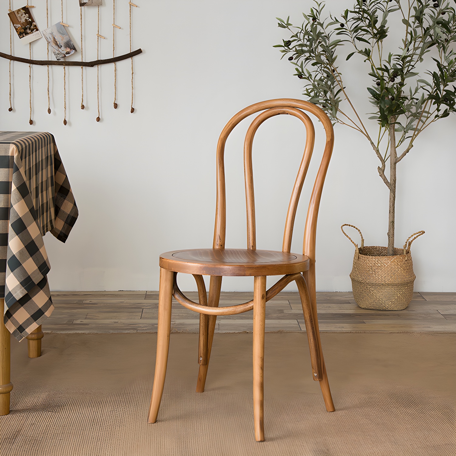 Modern Solid Beech Wood Chairs Kitchen Dining Windsor Back Side Chair Set - image 4