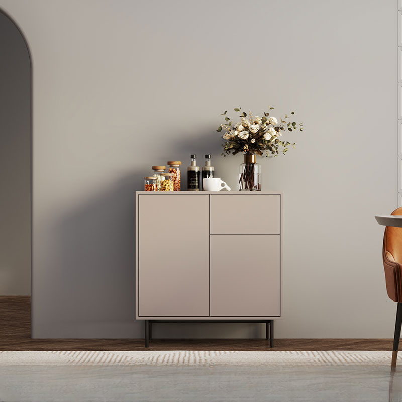 Ground Design Narrow Server with 2 or 1 Drawer, Drawers Storage, Alterable Shelf, and 3 or 2 Doors Tabletop