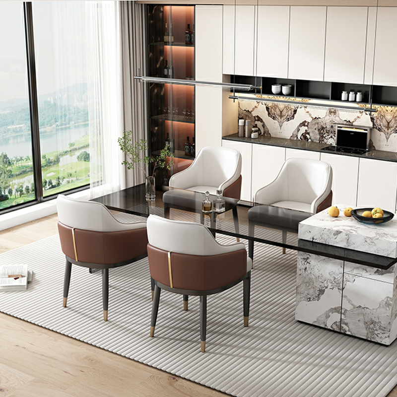 Stylish Modern Sloped Arm Chair for Kitchen & Dining with Low Back and Arms - image 8