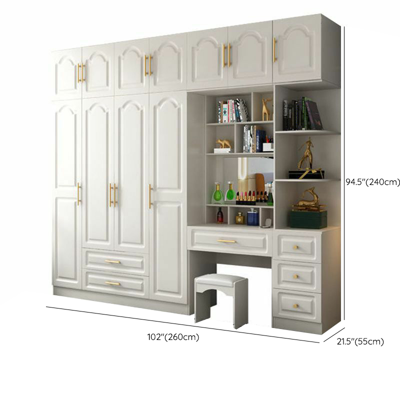 Contemporary Wood Chalk Wardrobe Closet with Interior Shelves&Clothing Rack&3-Drawer/6 Drawers/5-Drawer - image 42