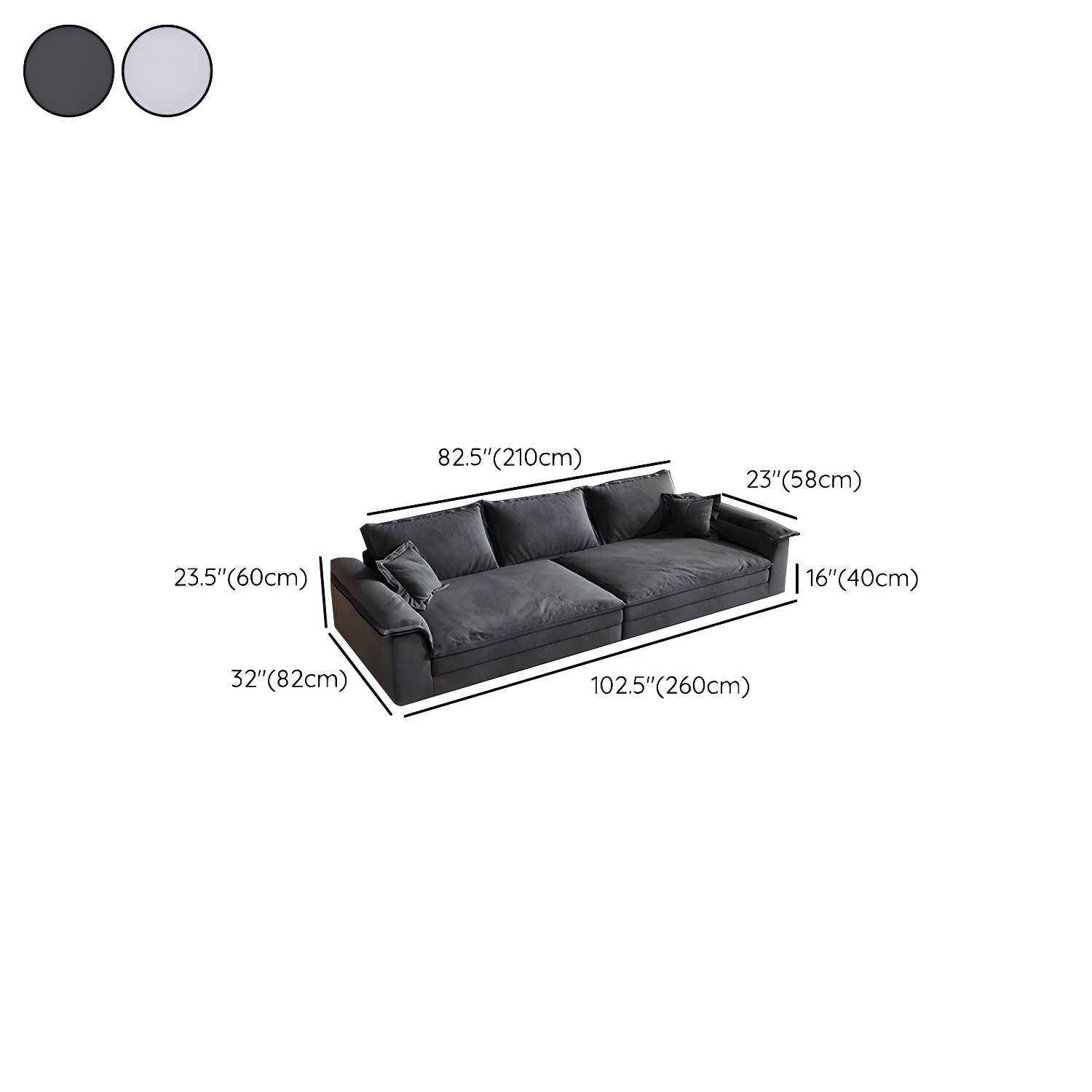 Modern Flared Arm Sofa with Water Resistant and Bolster Pillows - image 12