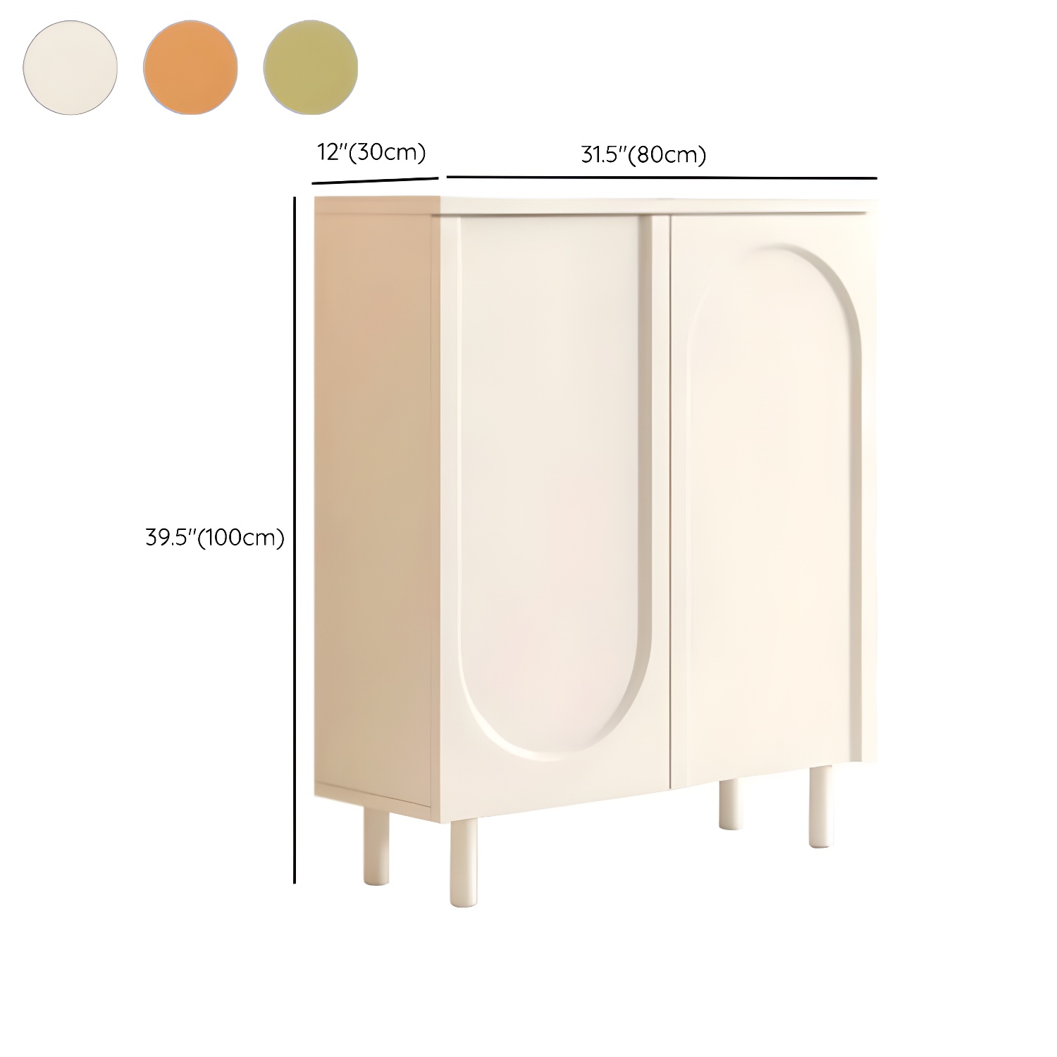 Scandinavian Wood Sideboard Cabinet with Stone Countertop, Adjustable Shelves - image 16