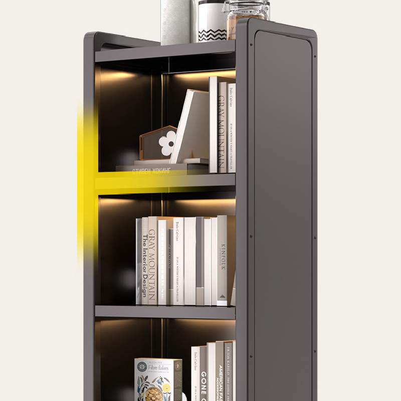 Damp-proof Scratch-immune Steel Accent Cabinet with Glazed Door and Grip Bars in Midnight Black/Chalk, Stain Resistant - image 9