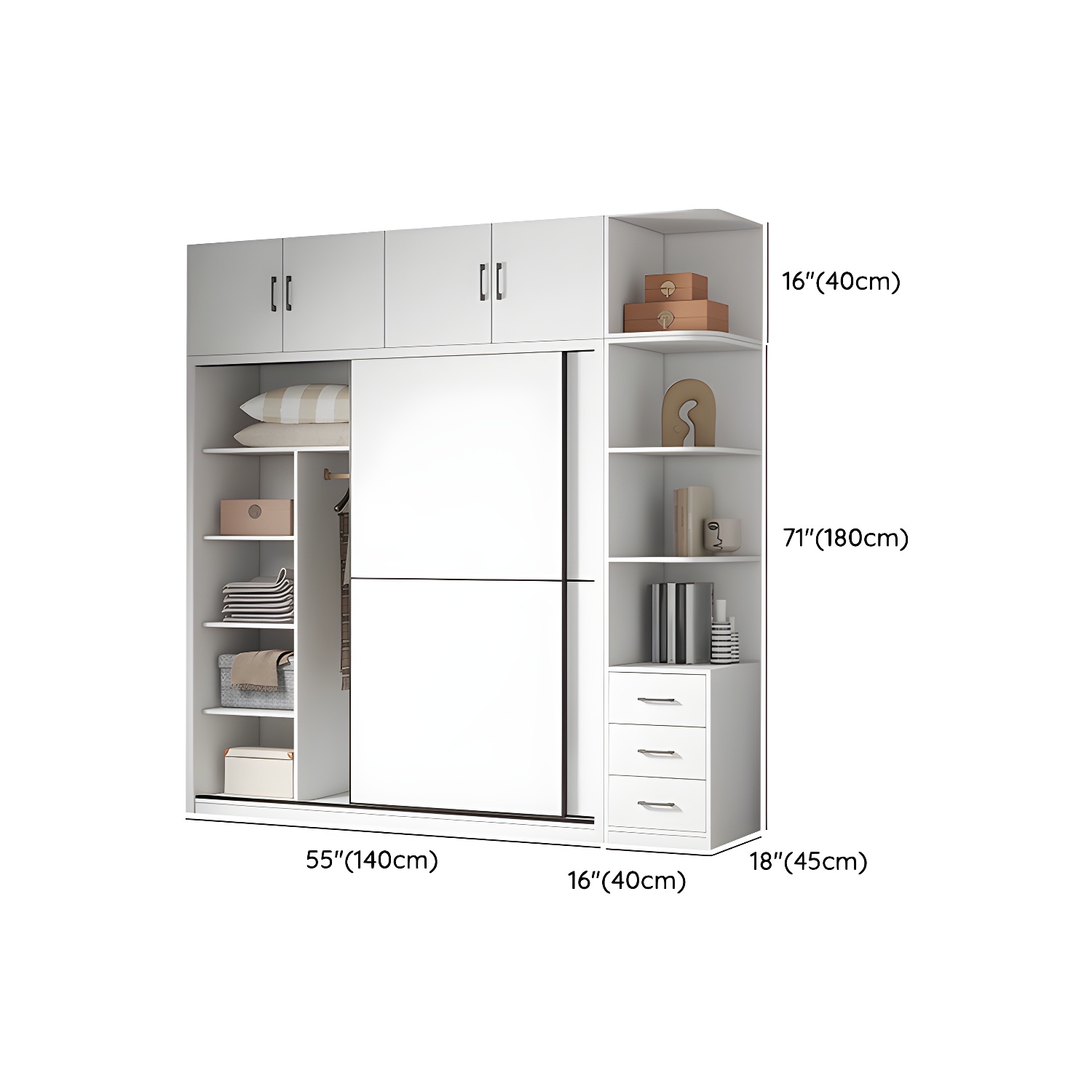 White Fashionable Solid Wood Armoires & Wardrobes Natural Wood - image 13