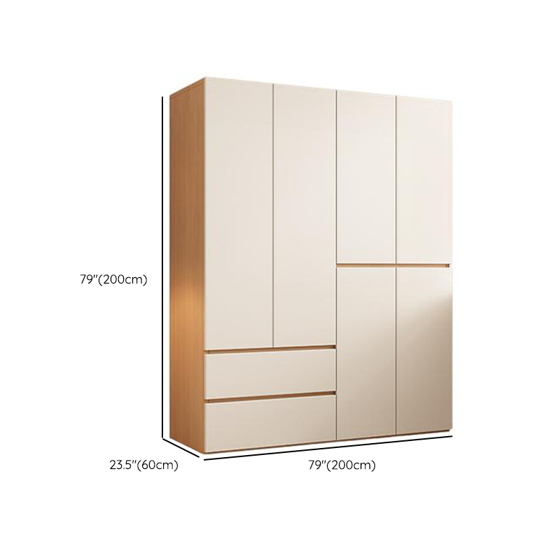 Wood Grain Minimalist Laminate Wardrobe Closet with Soft Close Drawer, Soft Close Door, Interior Shelves, and Clothing Rod - image 9