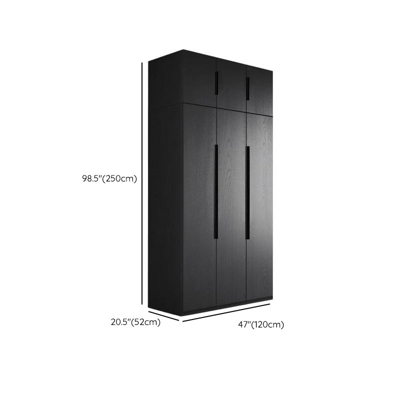 Midnight Black Simplistic Timber Wardrobe Closet with Soft Close Door, Interior Shelves, and Hanging Rod - image 13